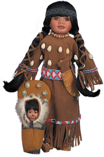 18'' Native American with Papoose